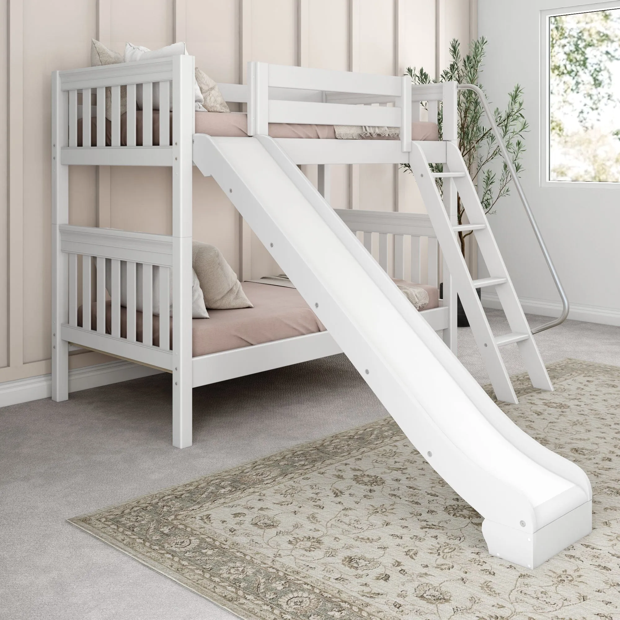 Twin Medium Bunk Bed with Ladder and Slide