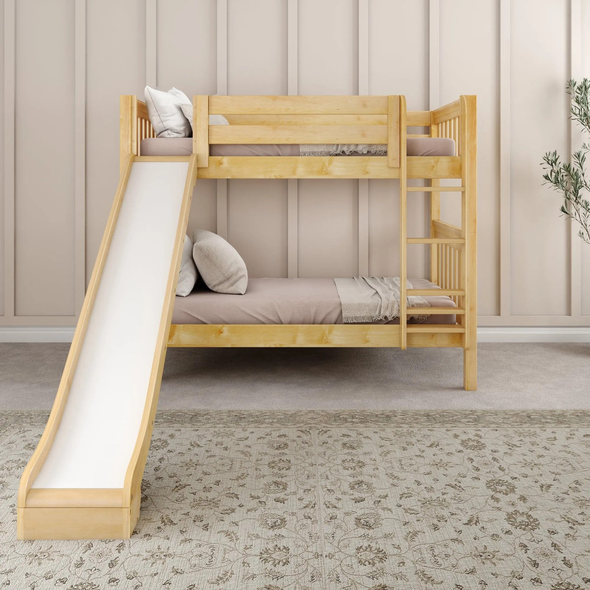 Twin Medium Bunk Bed with Ladder and Slide