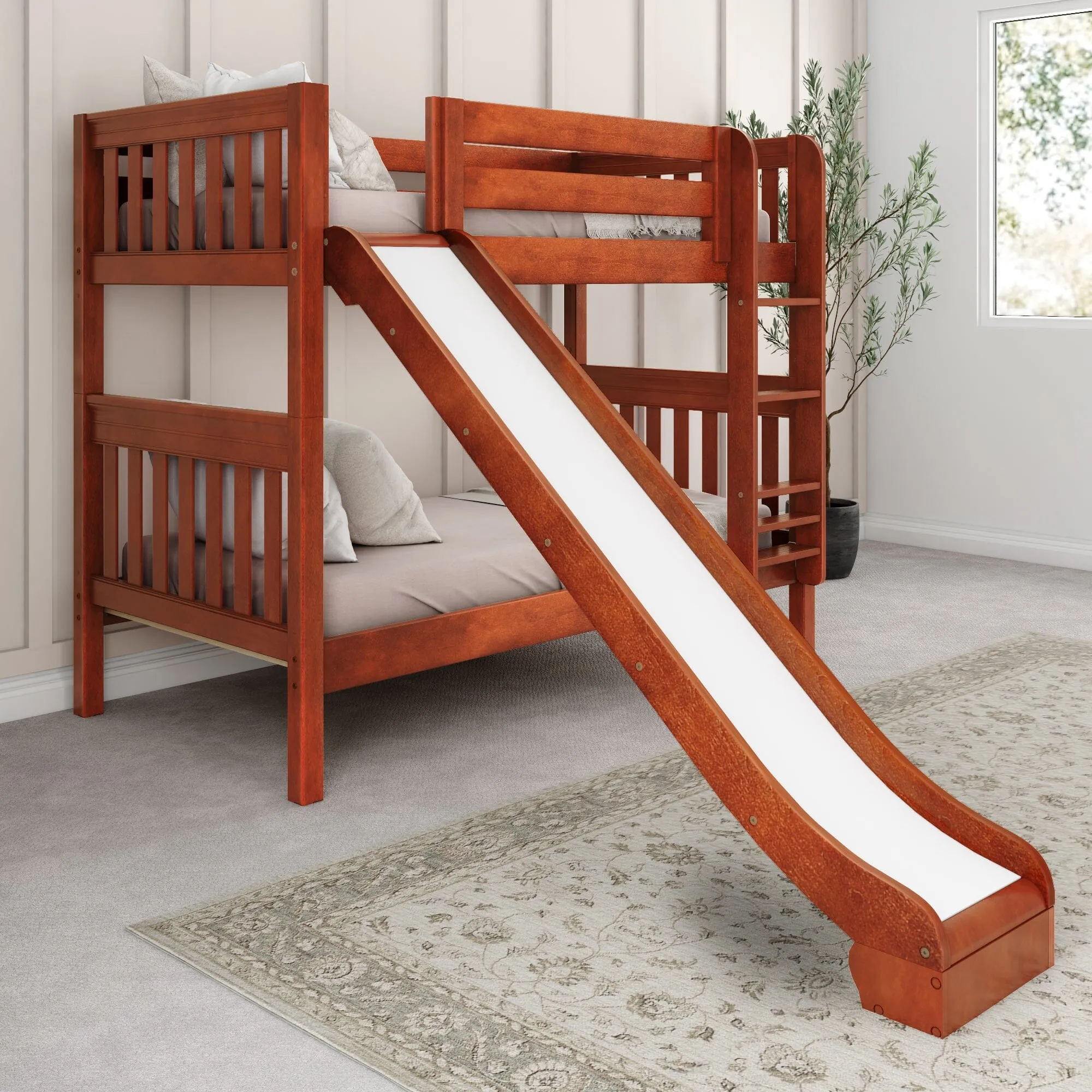 Twin Medium Bunk Bed with Ladder and Slide