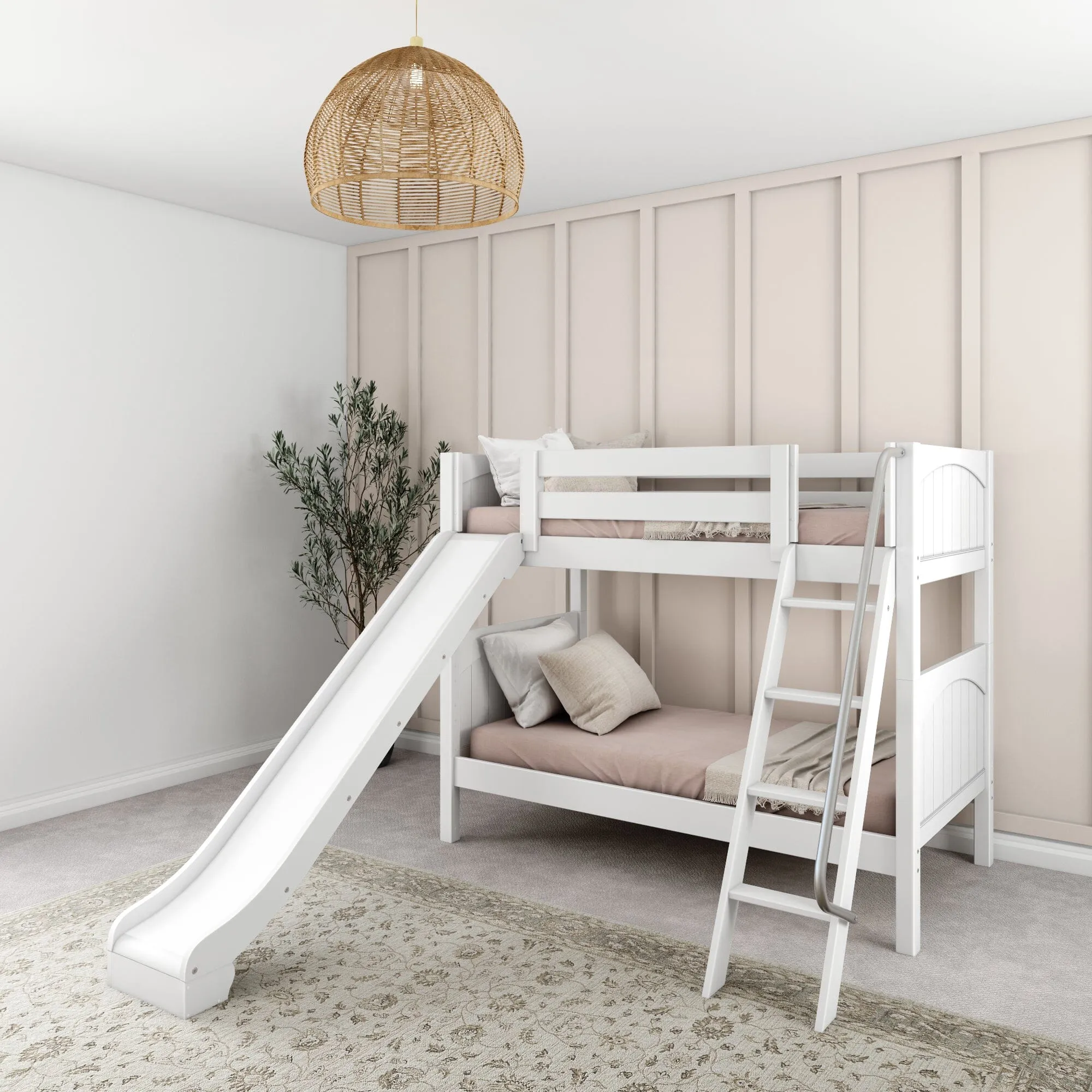 Twin Medium Bunk Bed with Ladder and Slide