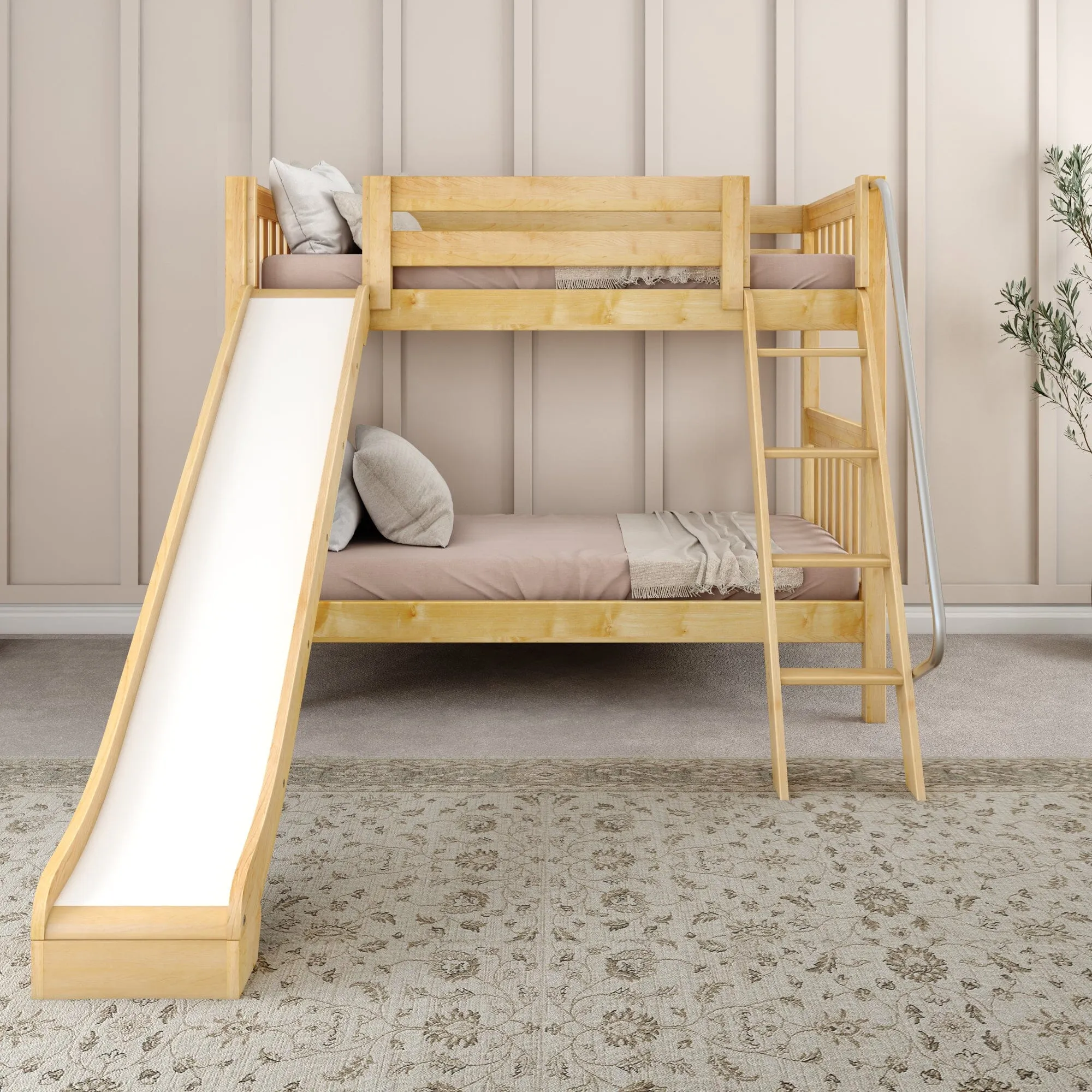 Twin Medium Bunk Bed with Ladder and Slide