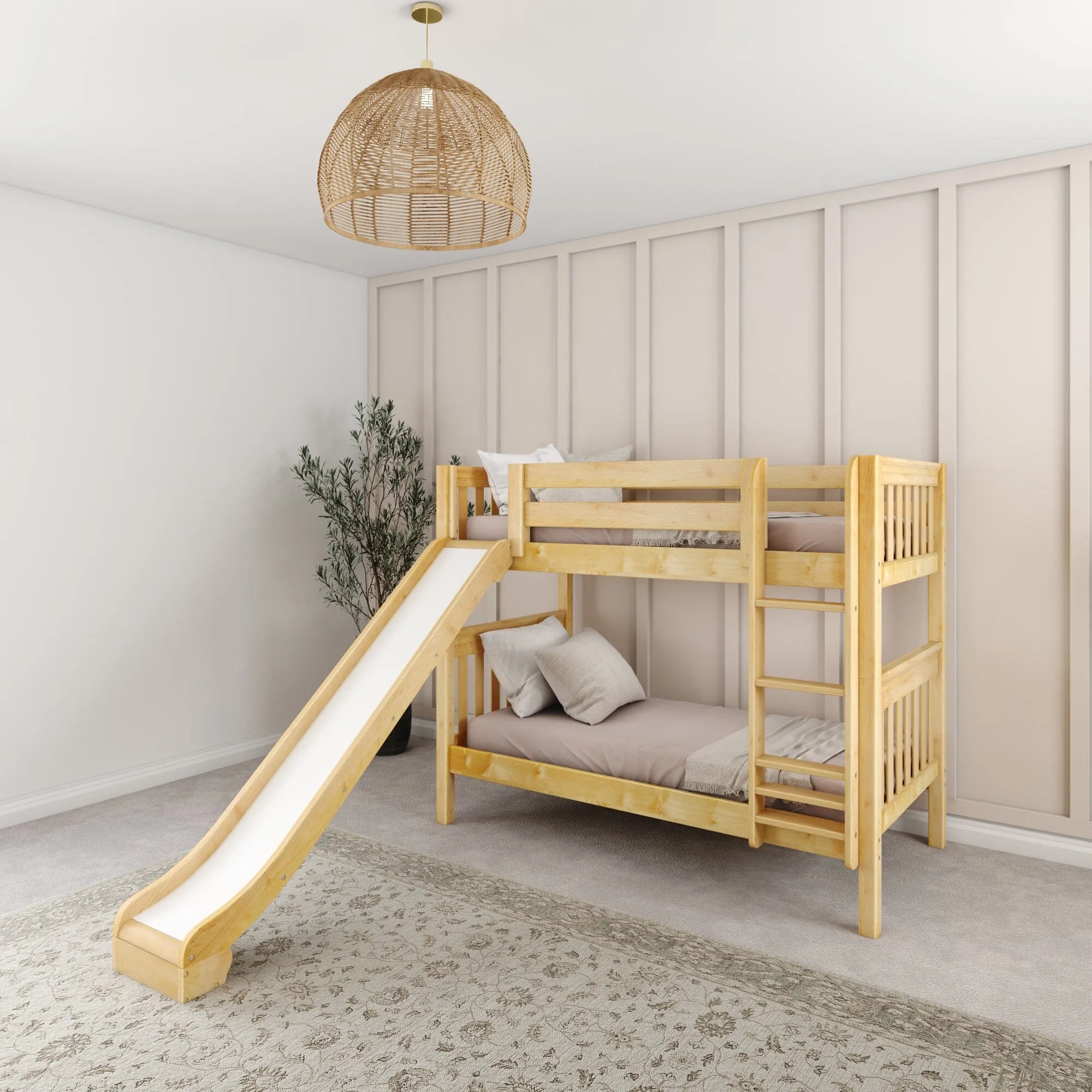 Twin Medium Bunk Bed with Ladder and Slide