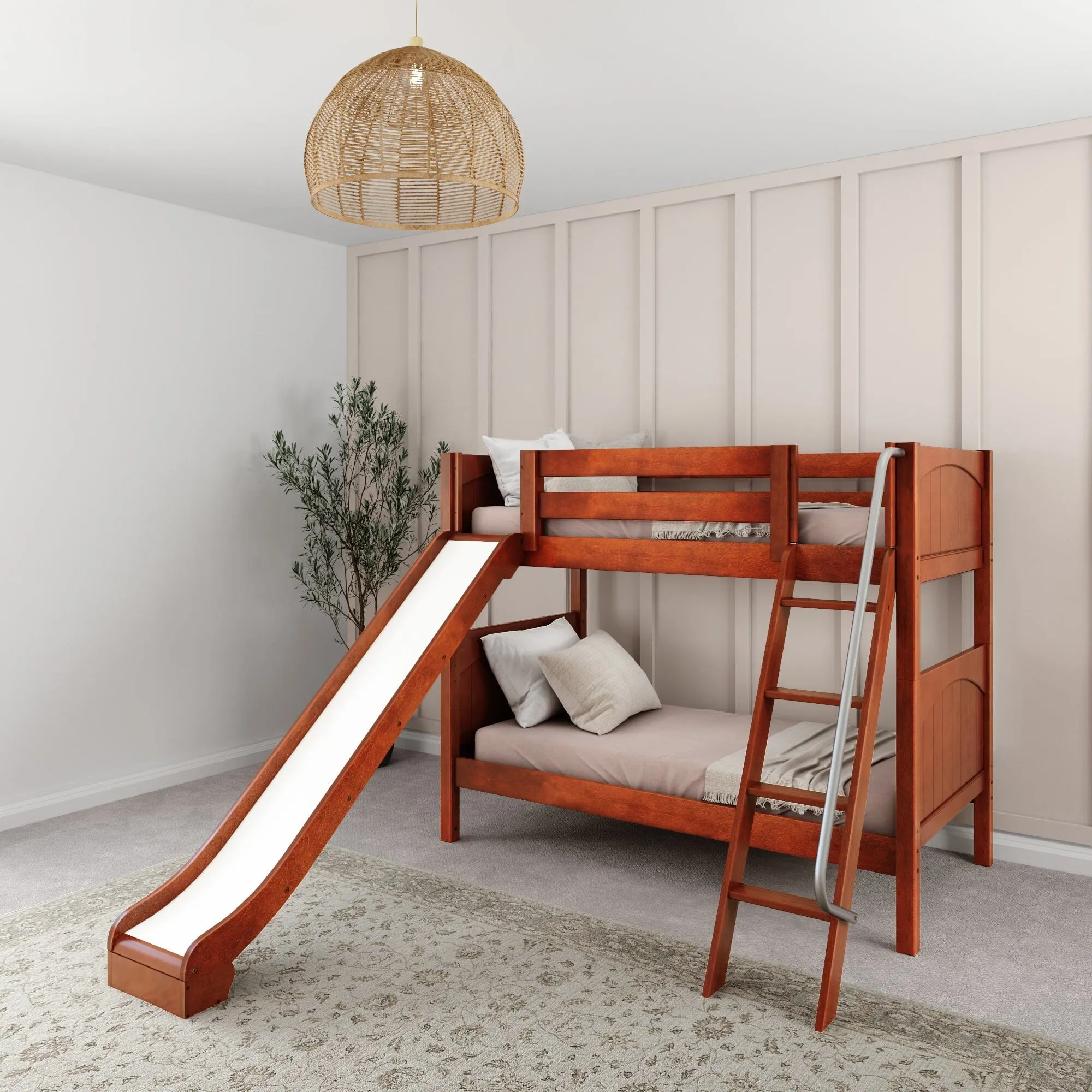 Twin Medium Bunk Bed with Ladder and Slide