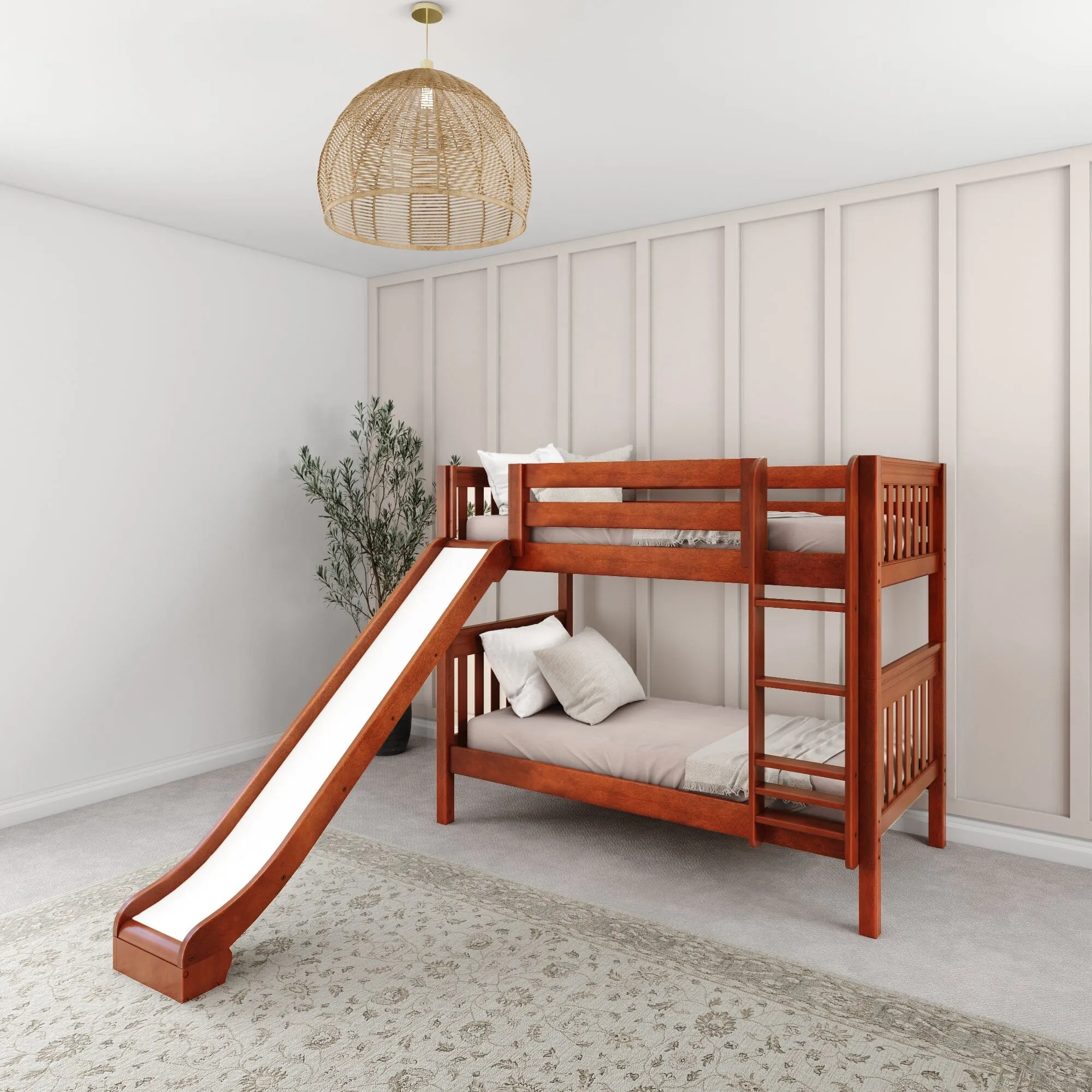 Twin Medium Bunk Bed with Ladder and Slide