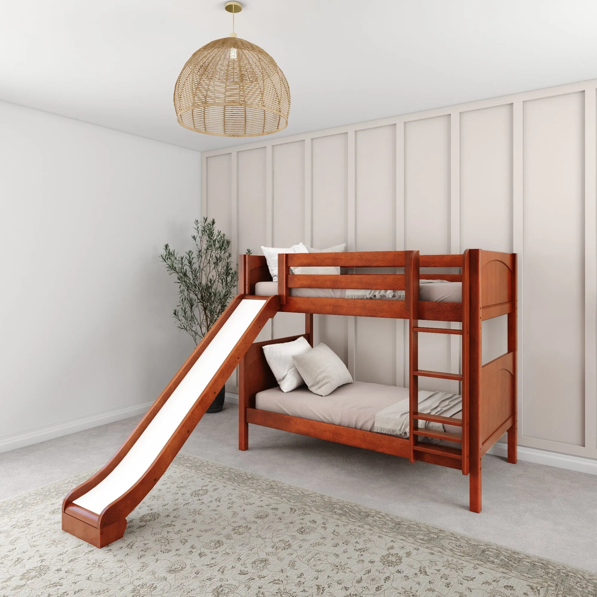 Twin Medium Bunk Bed with Ladder and Slide