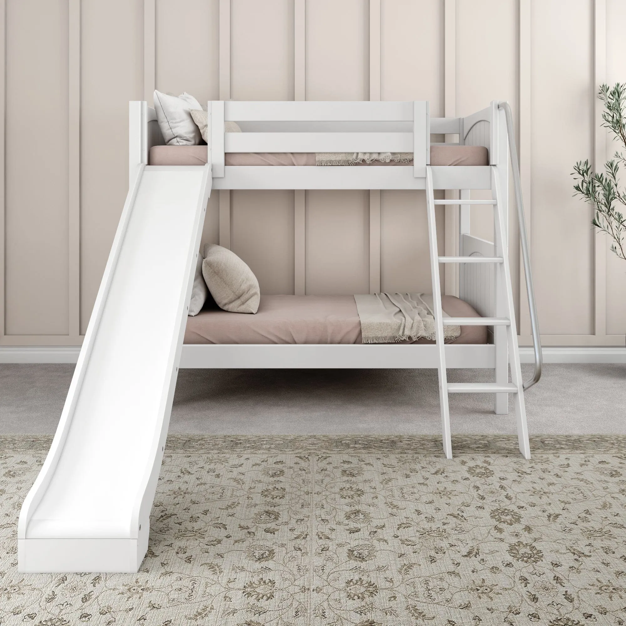 Twin Medium Bunk Bed with Ladder and Slide