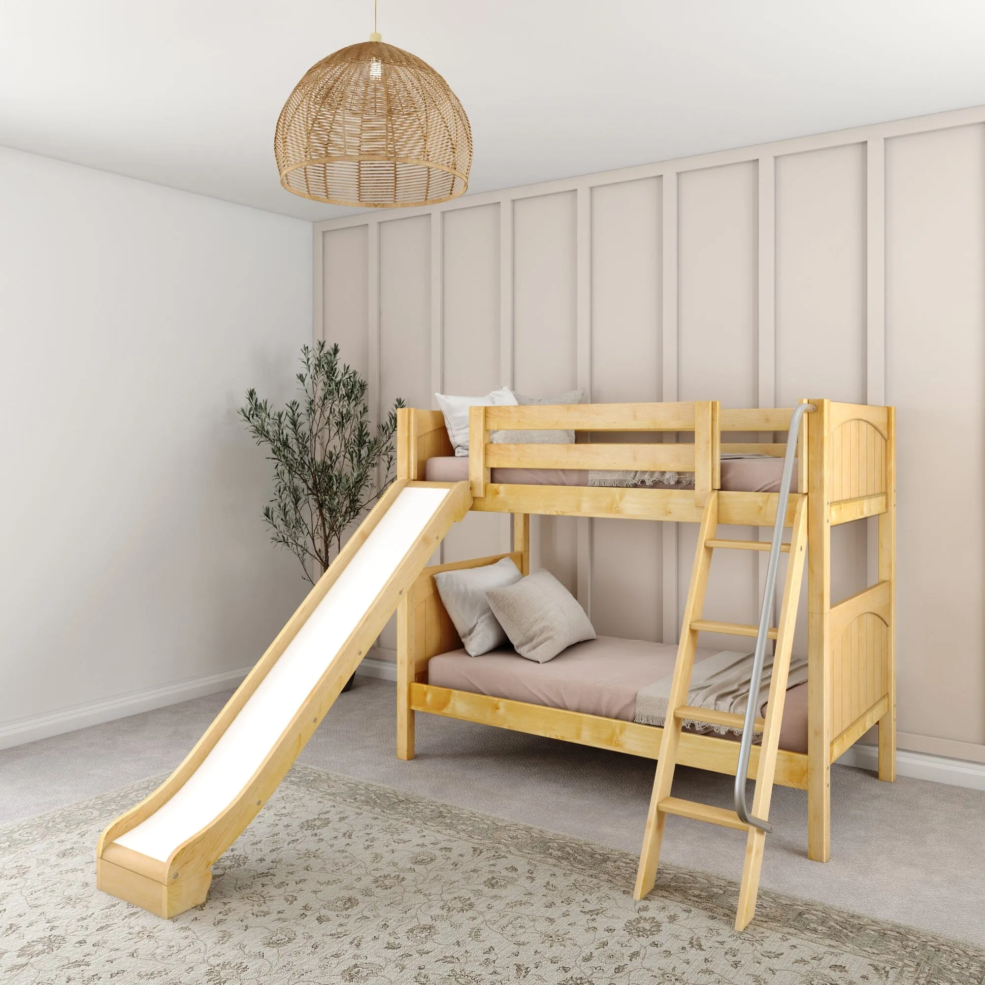 Twin Medium Bunk Bed with Ladder and Slide