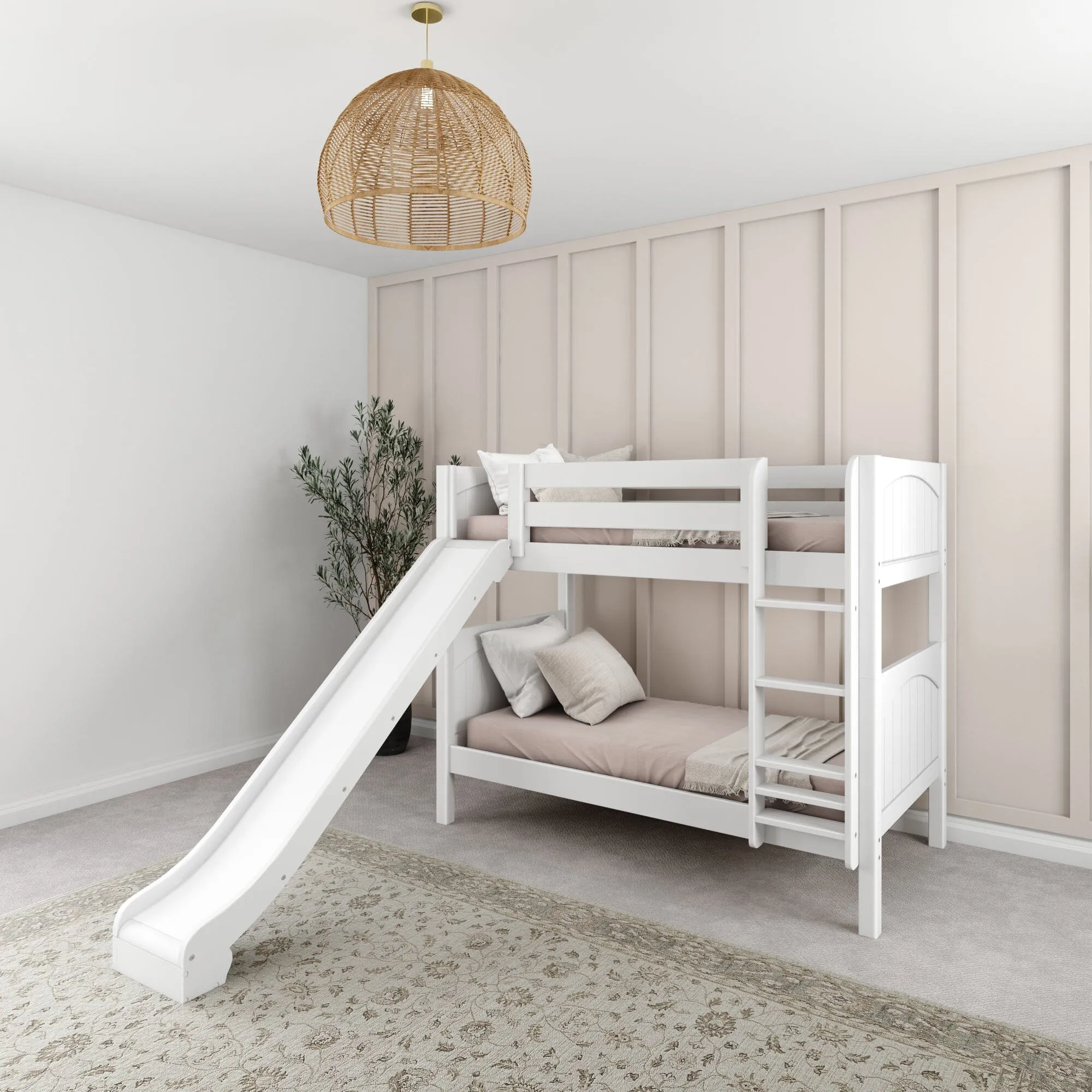 Twin Medium Bunk Bed with Ladder and Slide