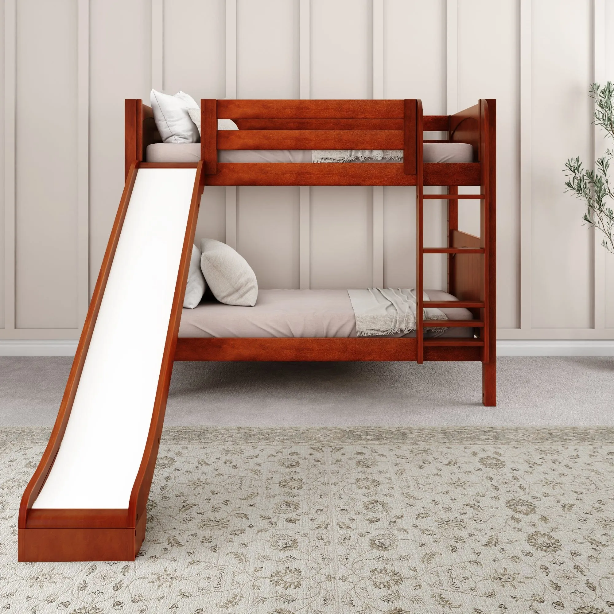 Twin Medium Bunk Bed with Ladder and Slide