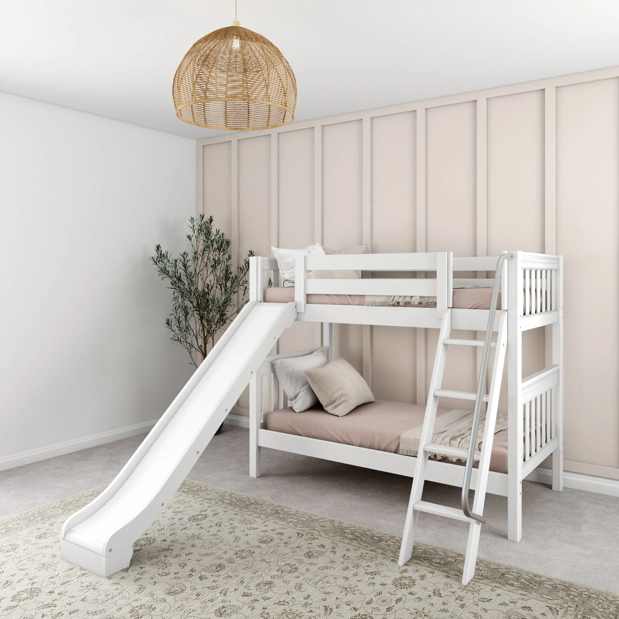 Twin Medium Bunk Bed with Ladder and Slide