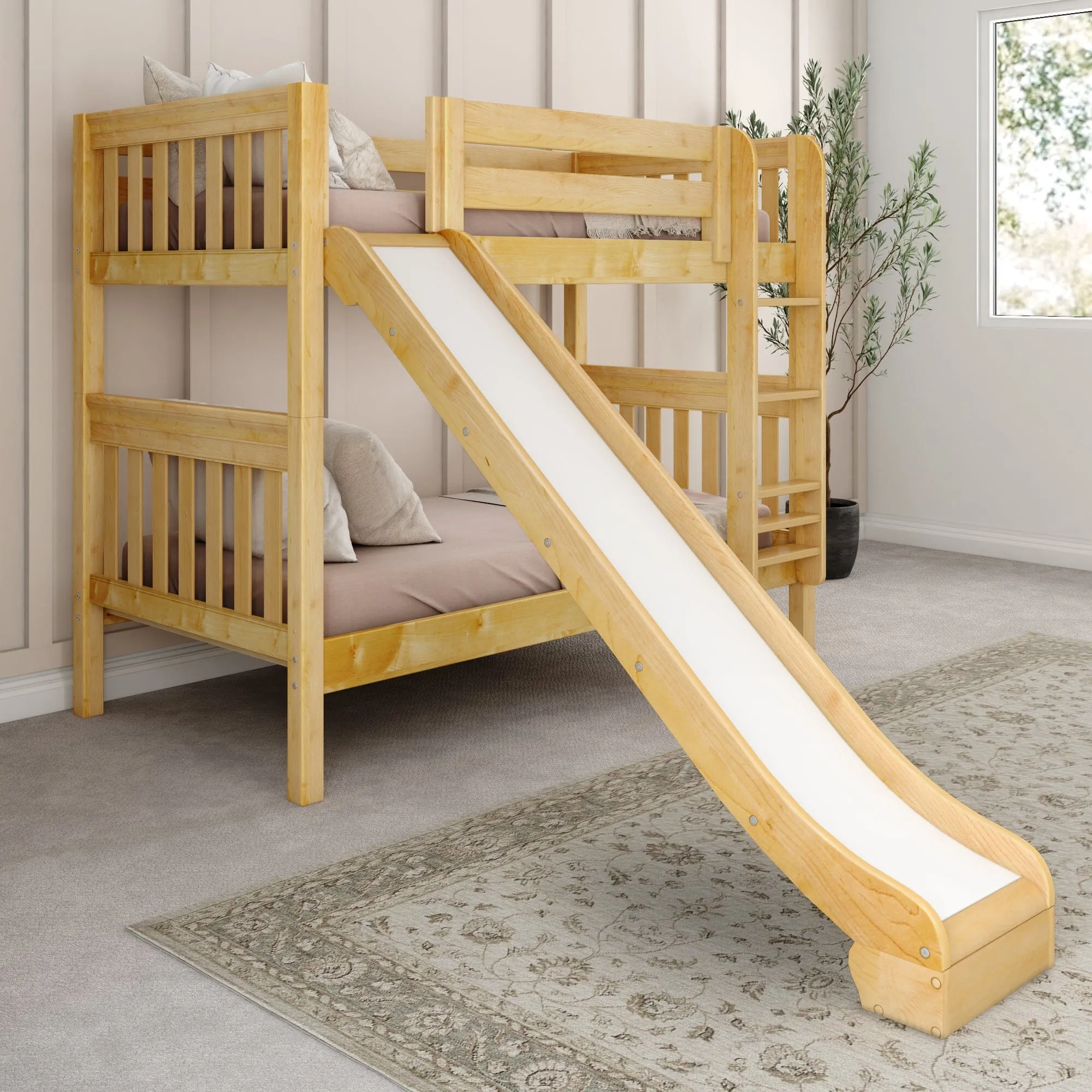 Twin Medium Bunk Bed with Ladder and Slide