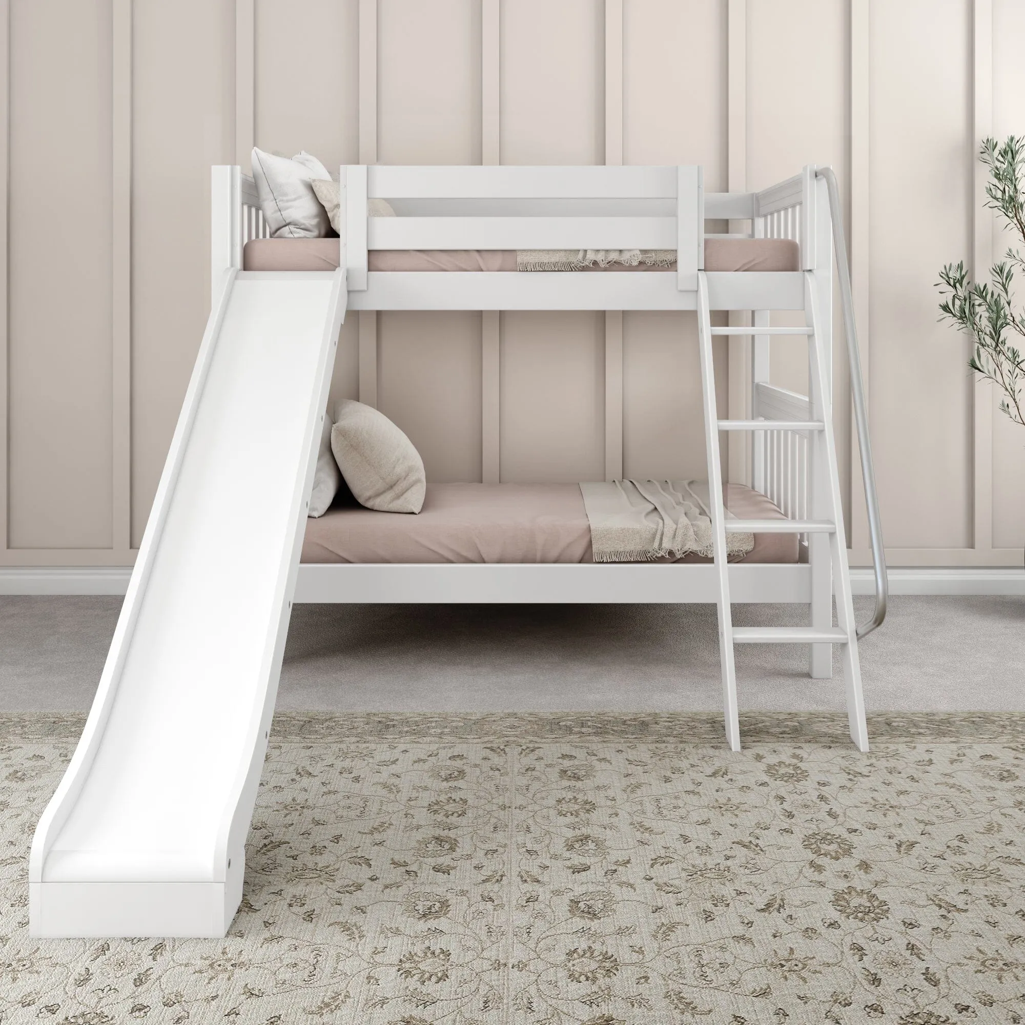 Twin Medium Bunk Bed with Ladder and Slide