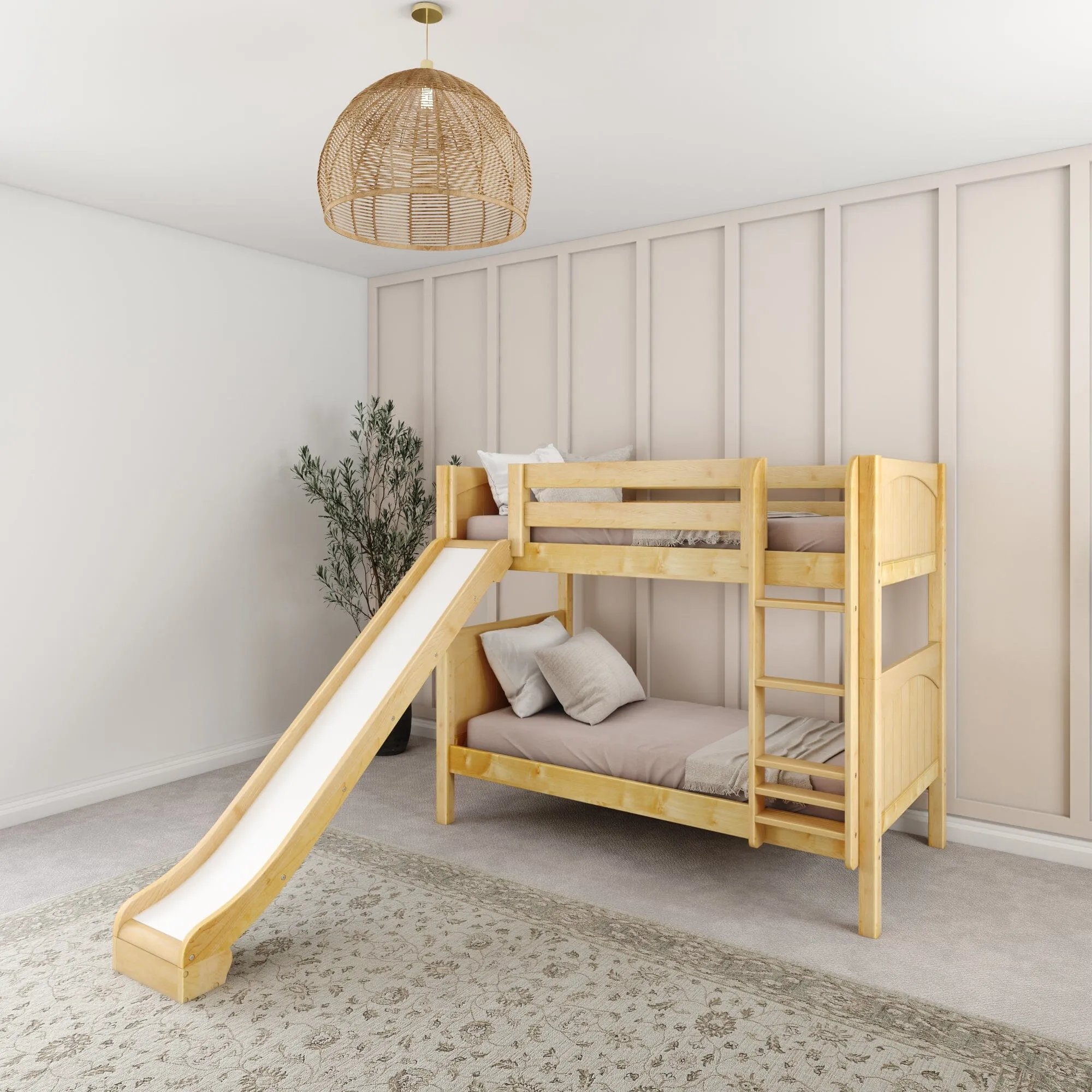 Twin Medium Bunk Bed with Ladder and Slide