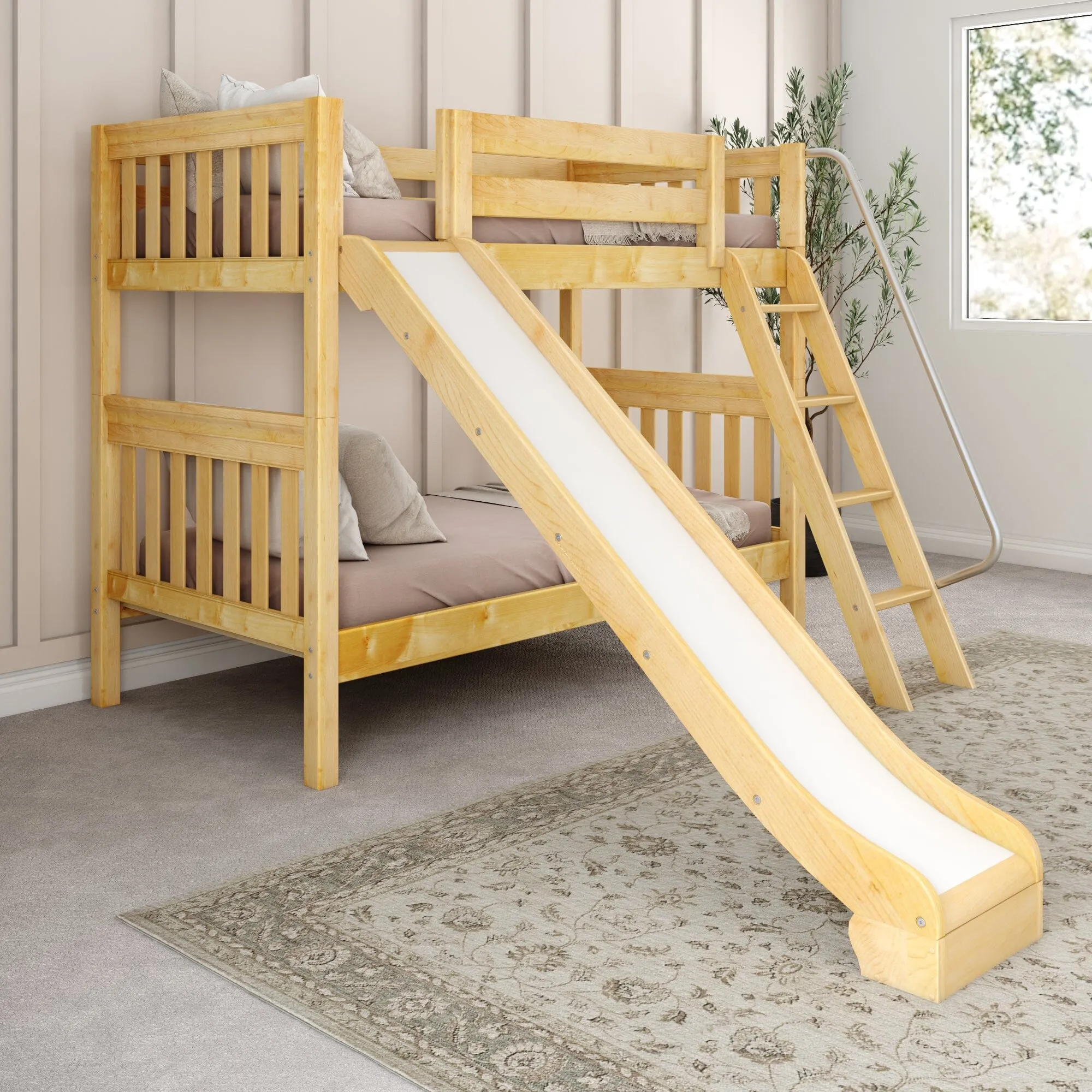 Twin Medium Bunk Bed with Ladder and Slide