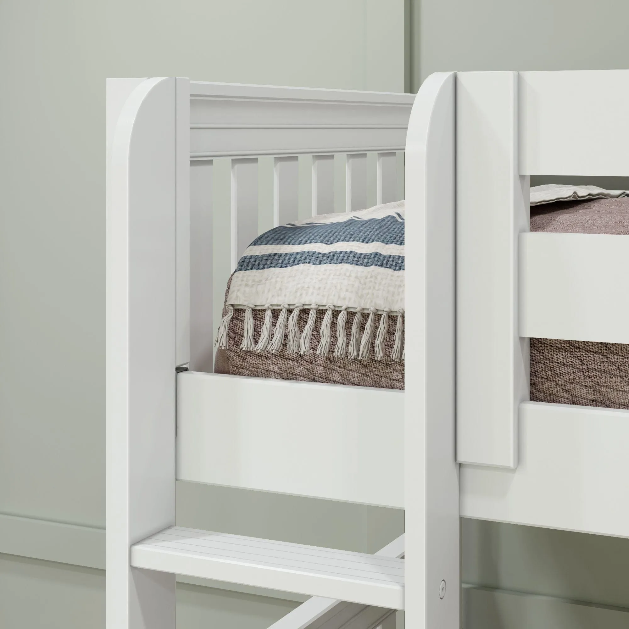 Twin Medium Corner Bunk with Straight Ladder and Angled Ladder