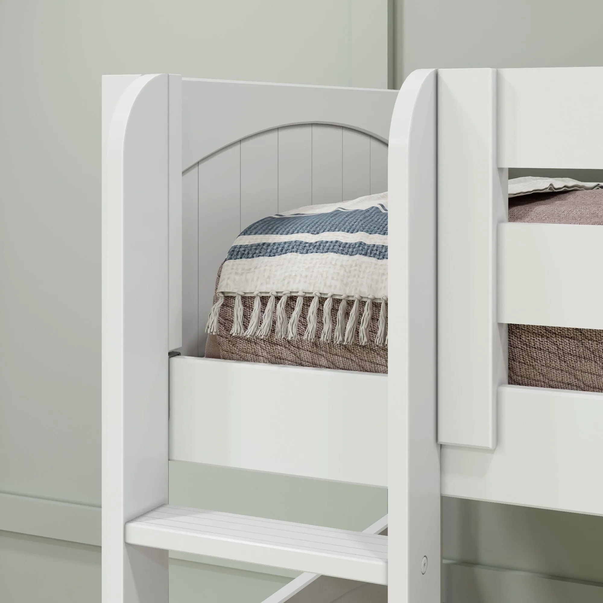 Twin Medium Corner Bunk with Straight Ladder and Angled Ladder