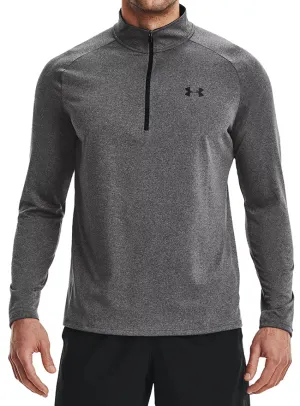 Under Armour Mens Tech 1/2 Zip Long Sleeve Carbon Heather Black