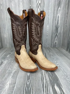 Women's Tan Vintage Smooth Quill Ostrich with 14" Texas Outlaw Tops